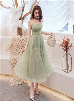 Picture of Lovely Mint Green Tulle Layers Tea Length Party Dress, Green Formal Dress